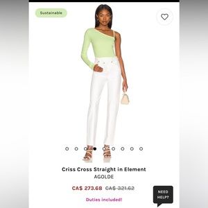 NWT Agolde Criss Cross straight size 26